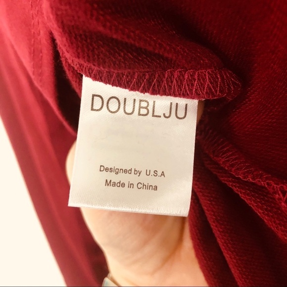 Double JU Burgundy hoodie top‎ S XL - Picture 6 of 8
